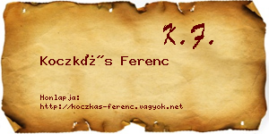 Koczkás Ferenc névjegykártya