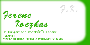 ferenc koczkas business card